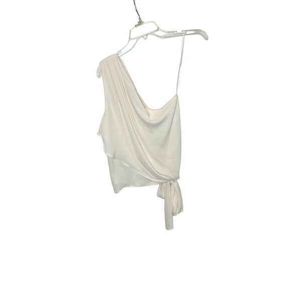 Krisa White One Shoulder Tie Top - Size M - Picture 4 of 7